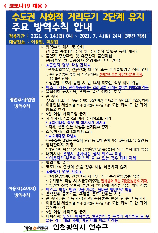 이미용업, 목욕장업 대상 코로나19 사회적 거리두기 2단계 안내의 2번째 이미지