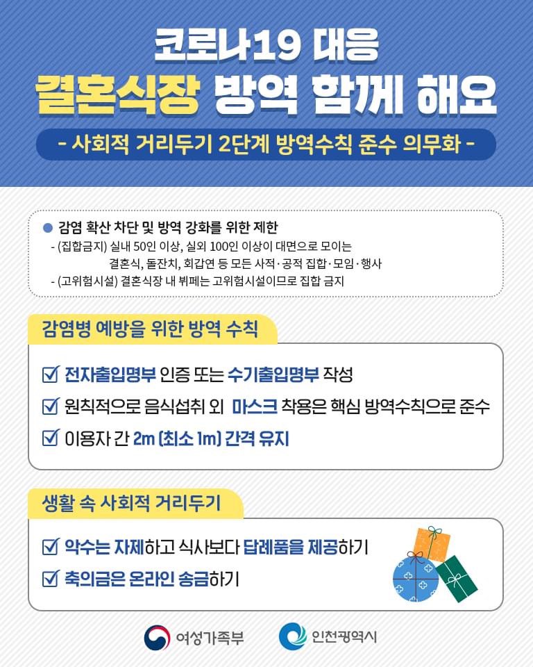 코로나19 대응 결혼식장 방역 함께 해요의 1번째 이미지