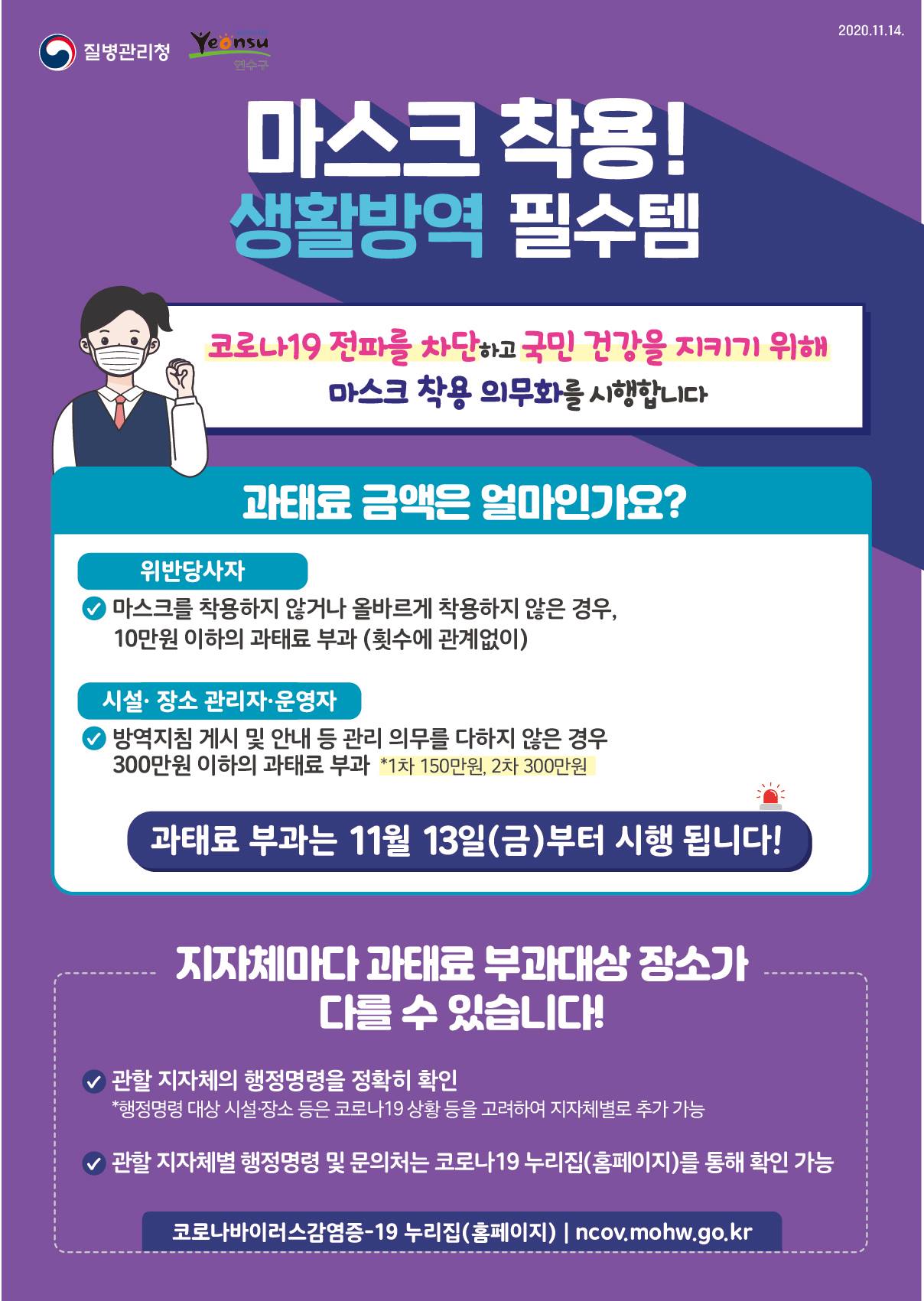 마스크착용! 생활방역 필수품!의 1번째 이미지