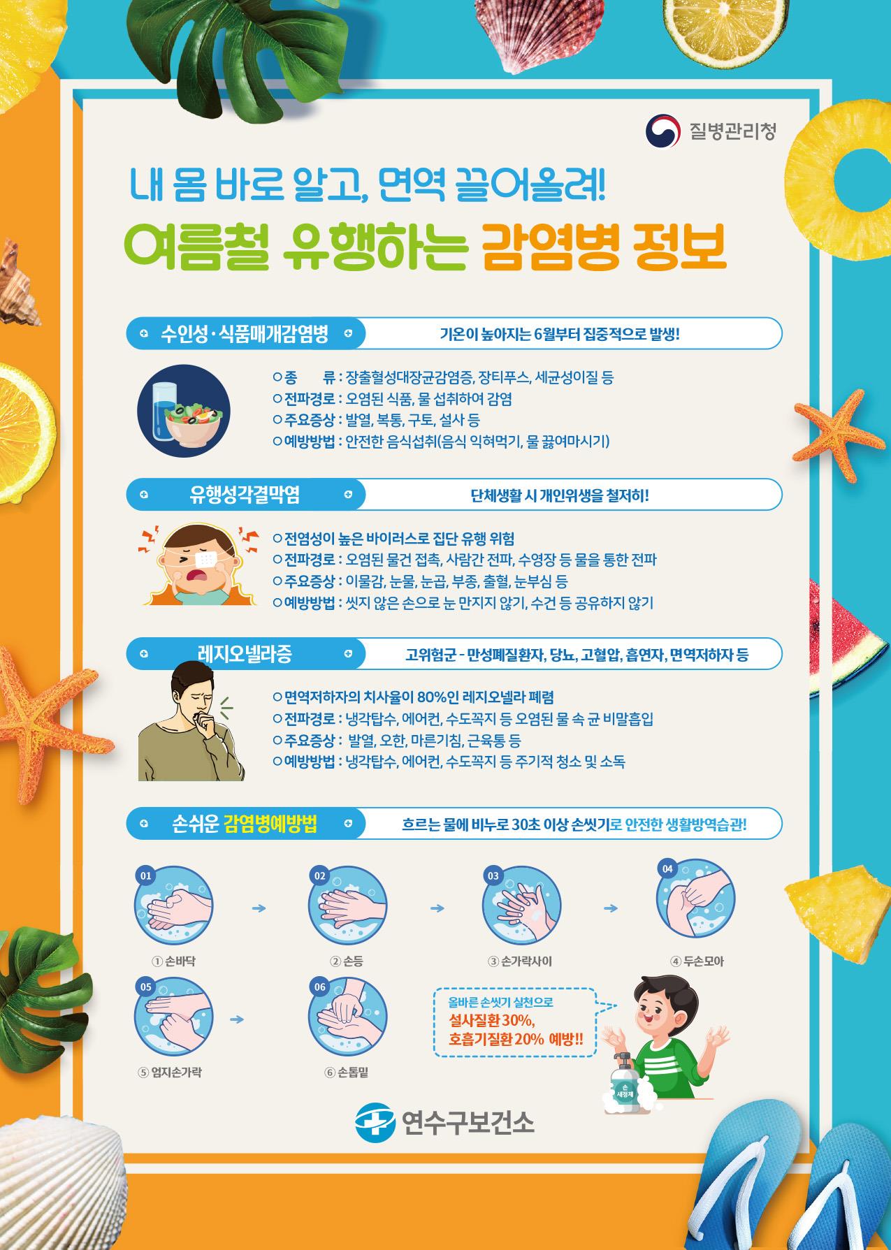 여름철 유행하는 감염병 정보 이미지